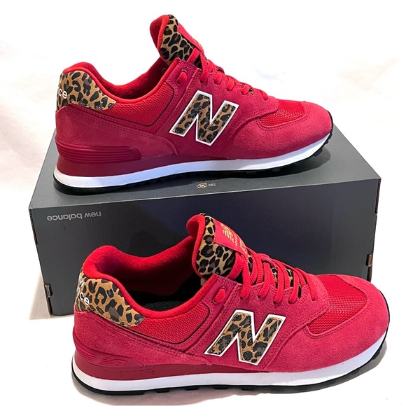 New Balance Shoes - New Balance 574 Classics Women’s Sneakers Leopard/Red Size 10